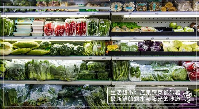 放着各种蔬菜的生活超市